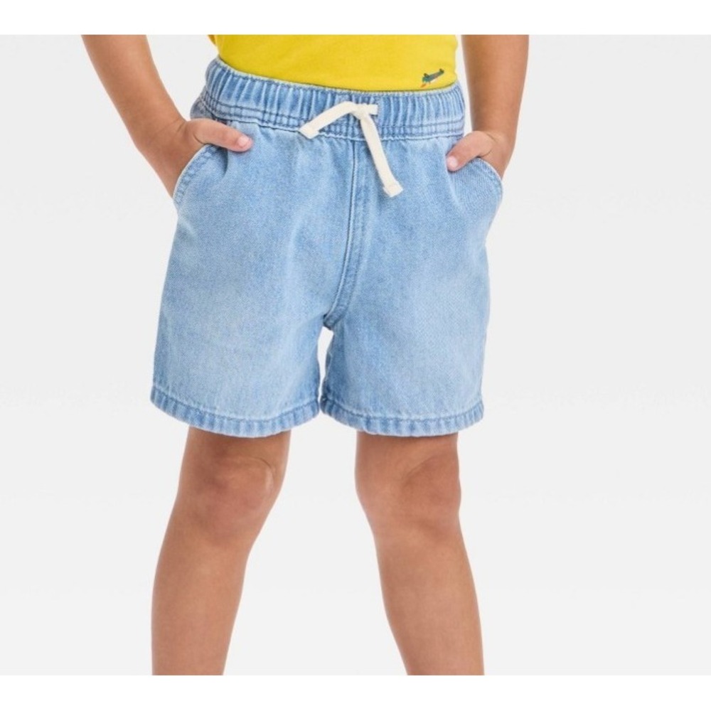 Cat & Jack Boys Size 2T Pull on Drawstring Denim Shorts